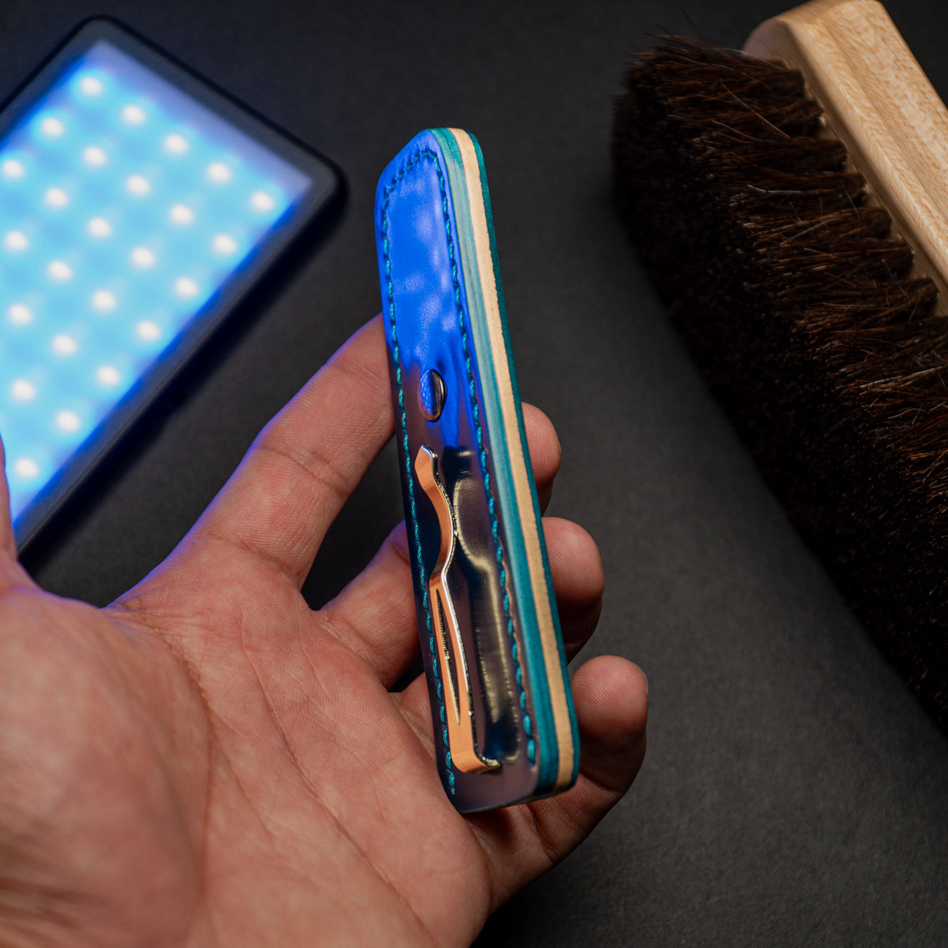 Ready to Ship - Blue Shinki Hikaku Shell Cordovan Pocket Sheath