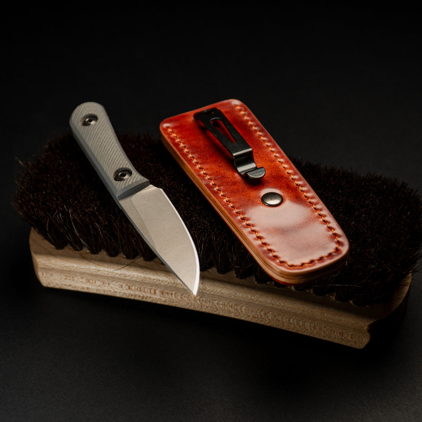 Ready to Ship - 2 Toned Cognac Museum Rocado & Wine Shinki Hikaku Shell Cordovan Pocket Sheath