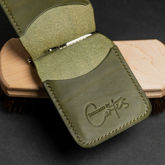 The moose olive money clip leather wallet