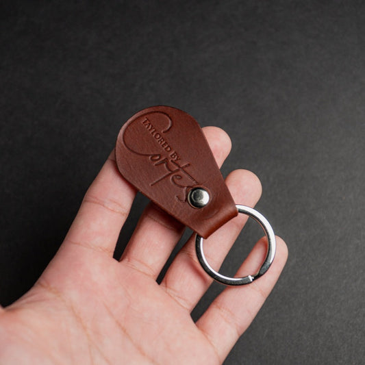 stamped leather keychain