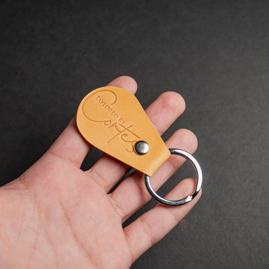stamped leather keychain