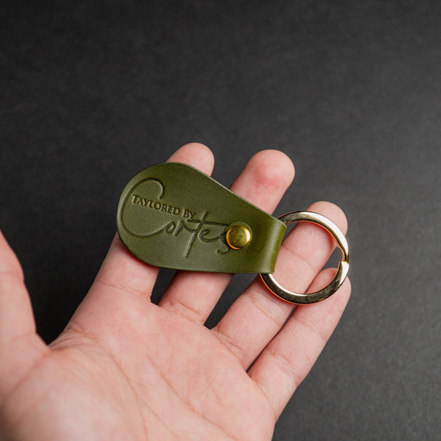 stamped leather keychain