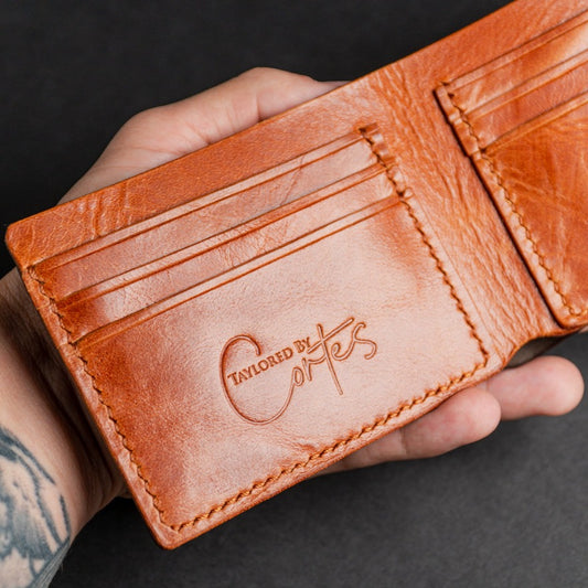 Ready to Ship - Mr. Shell Tan & Dark Brown Pull-Up Bifold