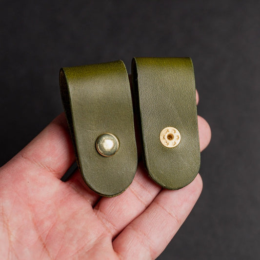 Leather cable organizers olive