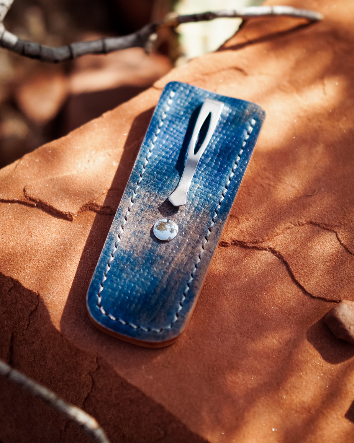 Shell Sheaths Ocean Blue Marble Hatch Shell Cordovan Pocket Sheath – tayloredbycortes