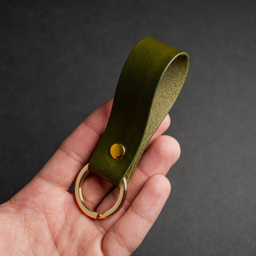Olive Leather keychain