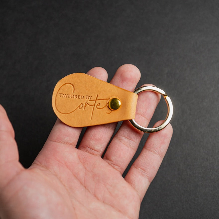 stamped leather keychain