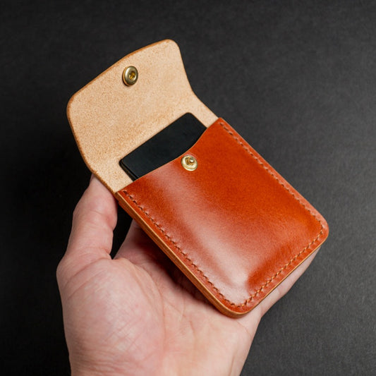 The Toby Cognac Leather Snap Wallet