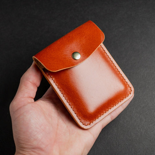 The Toby Cognac Leather Snap Wallet