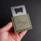 Leather bottle opener olive